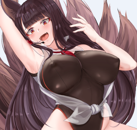 You guys prefer with or without the t-shirt?

#azurlane #akagi 