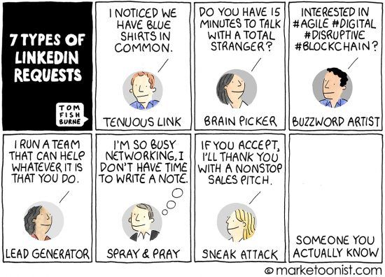 raleightech's tweet photo. 7 types of #LinkedIn requests https://t.co/7erbXwiZxN #humor https://t.co/99BQS7KhDn