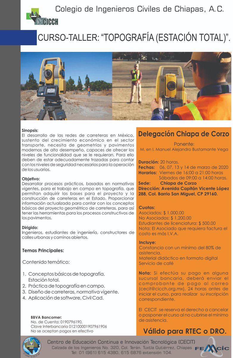 Cursos para el mes de marzo, comunícate al CECIT para mayor información.