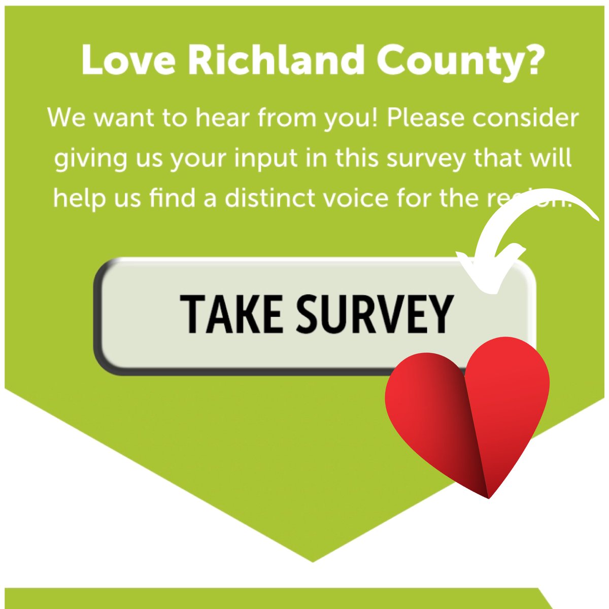 Love ❤️ Richland County? We want to hear from you! Please consider giving us your input in this 5 to 10-minute survey that will help us find a distinct voice for the region. Click the link at DestinationMansfield.com or go to surveymonkey.com/r/MansfieldRic… Thank you your time &amp; input.