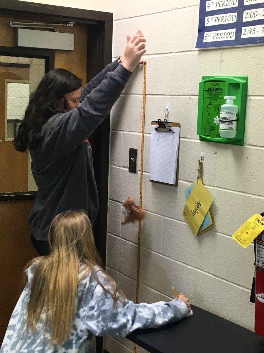 clarkemath's tweet photo. Helping @MadrasEagles 8th math class learn about scatter plots by doing beanie baby bungee jumping. #mathrocks https://t.co/o2PXccJ3k8