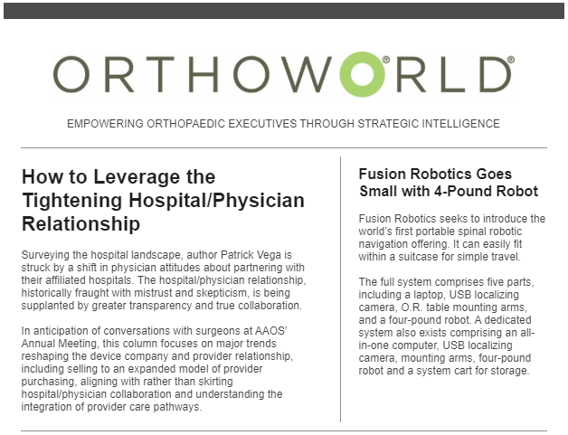 ORTHOWORLDInc's tweet photo. ORTHOWORLD's Newsletter— In this installment: @MathysLtd @HSpecialSurgery  @medicrea @7DSurgical  @in2bones and more. Read it here: https://t.co/LFb6xApNGj #orthopedics #orthopaedics https://t.co/IHrcKSCwjf