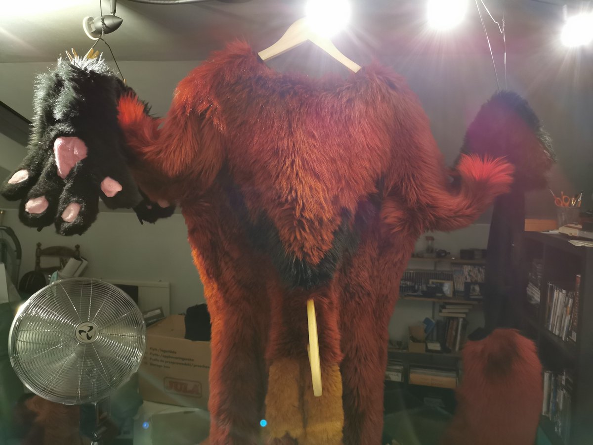 CrimsonFirefox's tweet photo. Giving this bad boy a much needed wash. So floofy ❤️👌

#fursuit #washingwednesday https://t.co/2c2KRGtXyB