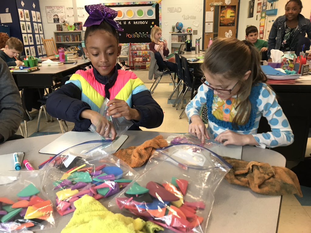 MrsClarkPVES's tweet photo. These kiddos had a blast making their Sandra Goff part-part-whole bags! https://t.co/sJCJuphgYB