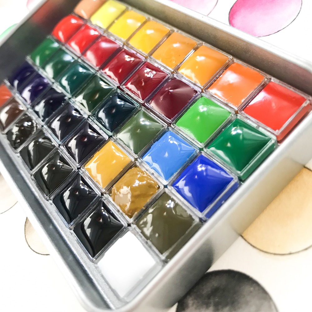 Netherlands Imported 40 colors pack 0.5ml novice watercolor trial tin mini watercolor Dispensing plate my-artwork.com/product/nether…