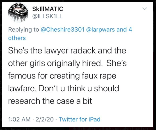 Here TF, (Fitzgibbon), directs one of the "Shadow" crew to go after Radack with threats. "Tick-Tock!" Usually TF would, when attacking Radack, create a disposable sock account, then quickly delete it and then have someone from Shadow validate it. ref/J1, J2, J3, J4