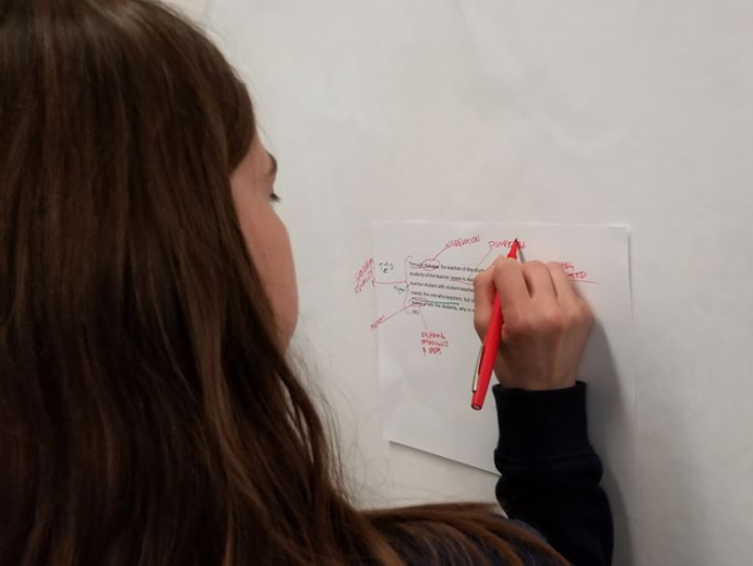NoParkResident's tweet photo. #MightyENG115SWC writers move thru series of Freire quotes, "translating" his words into everyday speech, preparing to compose paraphrases (and eventually essays) they can use to teach his ideas. #SDAWP @swc_news https://t.co/ytmsfpbDpC