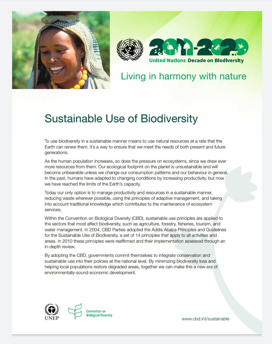 122) "Biodiversity" is an essential element of the Sustainable Development agenda. It uses environmental stewardship and resource management as the means to justify and create an apparent need for global management of all aspects of nature.