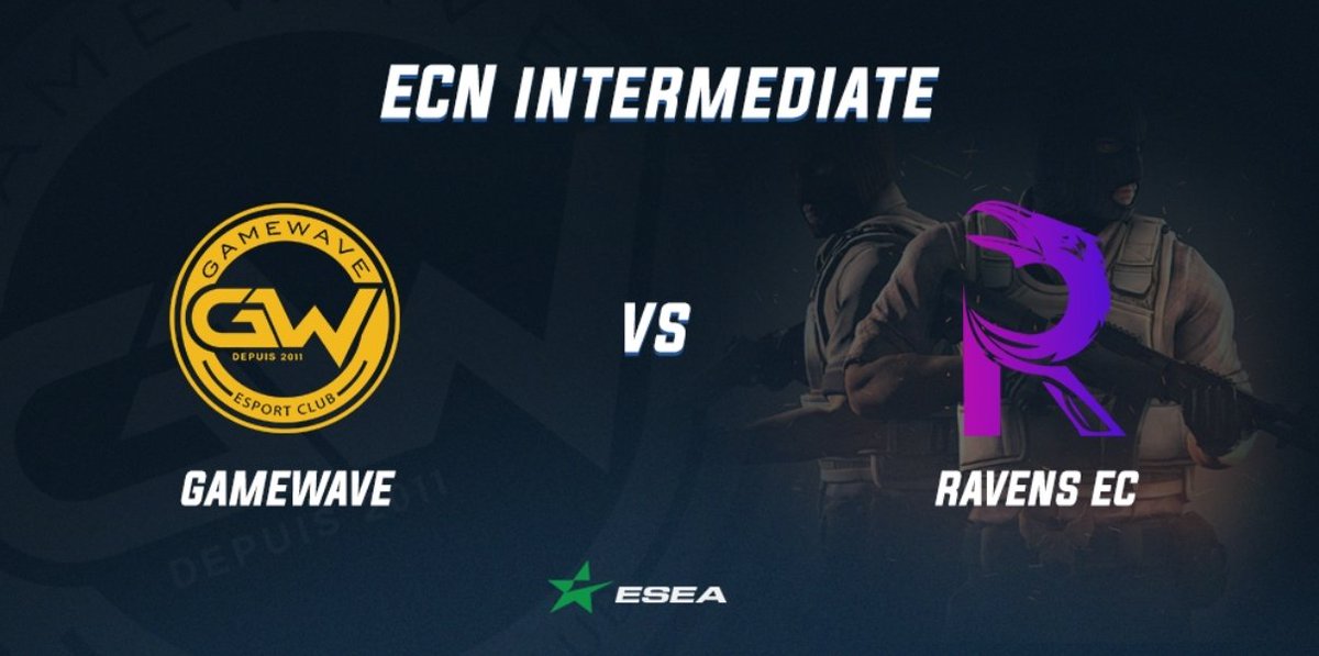 GAMEWAVEClub's tweet photo. Notre équipe #CSGO affronte ce soir Ravens Esport Club en ECN Intermediate ! Un beau match s'annonce ! 😍
#GWGOWIN https://t.co/dExiqnZ2Px