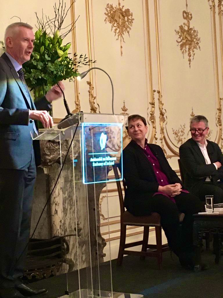 IrelandEmbGB's tweet photo. A brilliant, funny and insightful conversation between Anne Enright and Tom Sutcliffe @tds153 for tonight’s #London launch of ‘Actress’. Fame, possession, relationships, cultural moments, Irishness and even butter! #ReadingIrish https://t.co/L9Z8e1exet