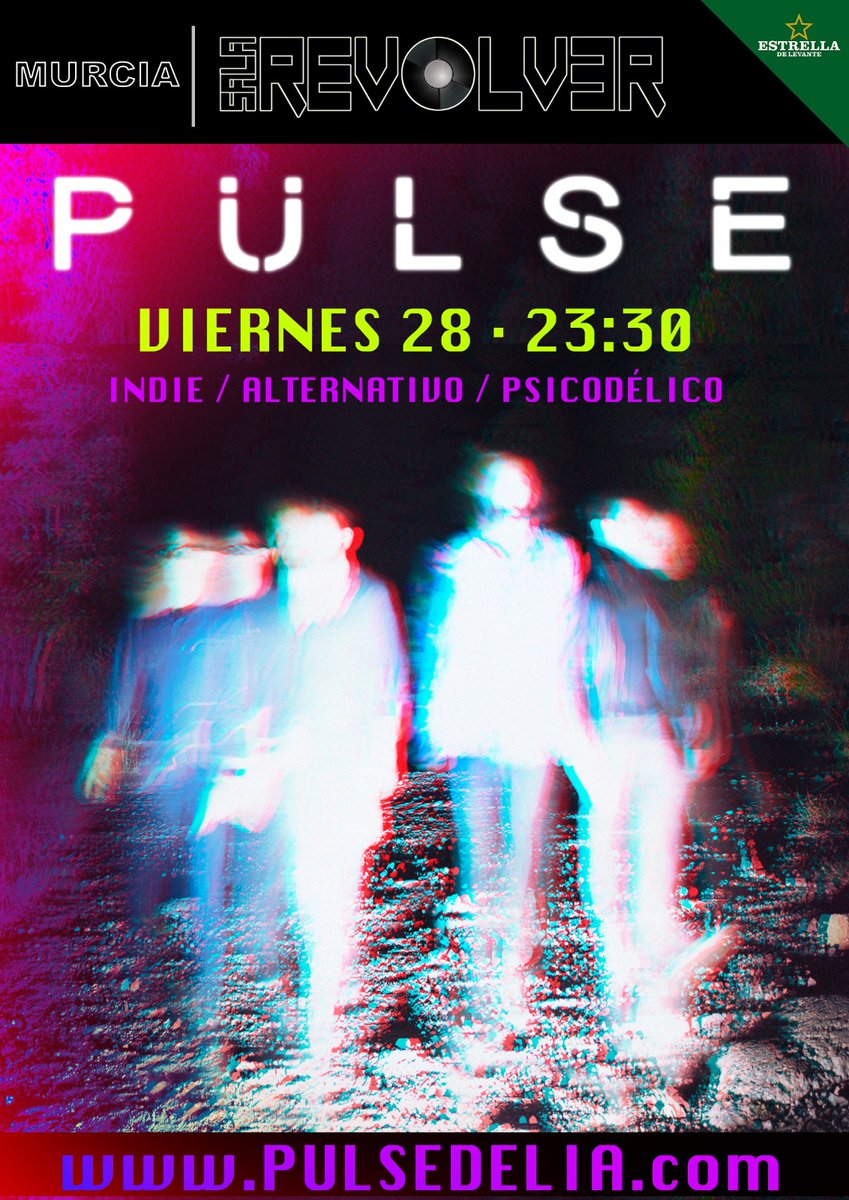 En 2016 la banda valenciana Pülse lanza su primer E.P "Señales de una radio sideral emitiendo vida" con 5 canciones que preceden a un futuro disco de mismo nombre.
Esta noche los tendrás actuando en SALA REVÓLVER.
Suzukid Dj te hará bailar el resto de la noche.