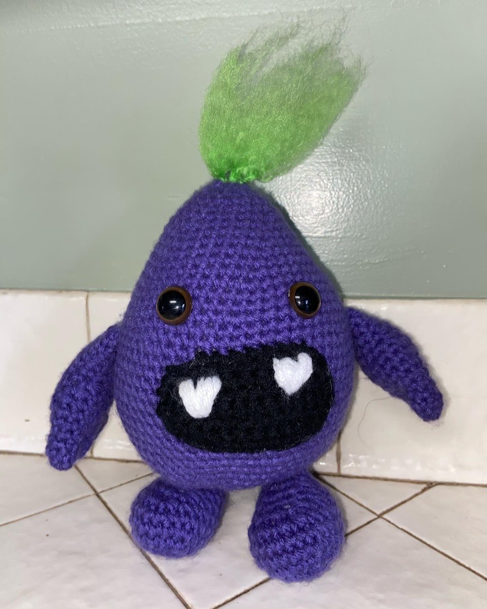 LizCrafters's tweet photo. Gromp the Monster likes to cuddle on the couch and watch scary movies, but be careful he’ll eat all the popcorn. Loving the monster eBook by @lefthandedcrocheter He was slightly modified with his teeth and hair. #crochet #crocheter #gromp #crochetmonsters #ktccreationscrochet https://t.co/Nqzg4qPIPg