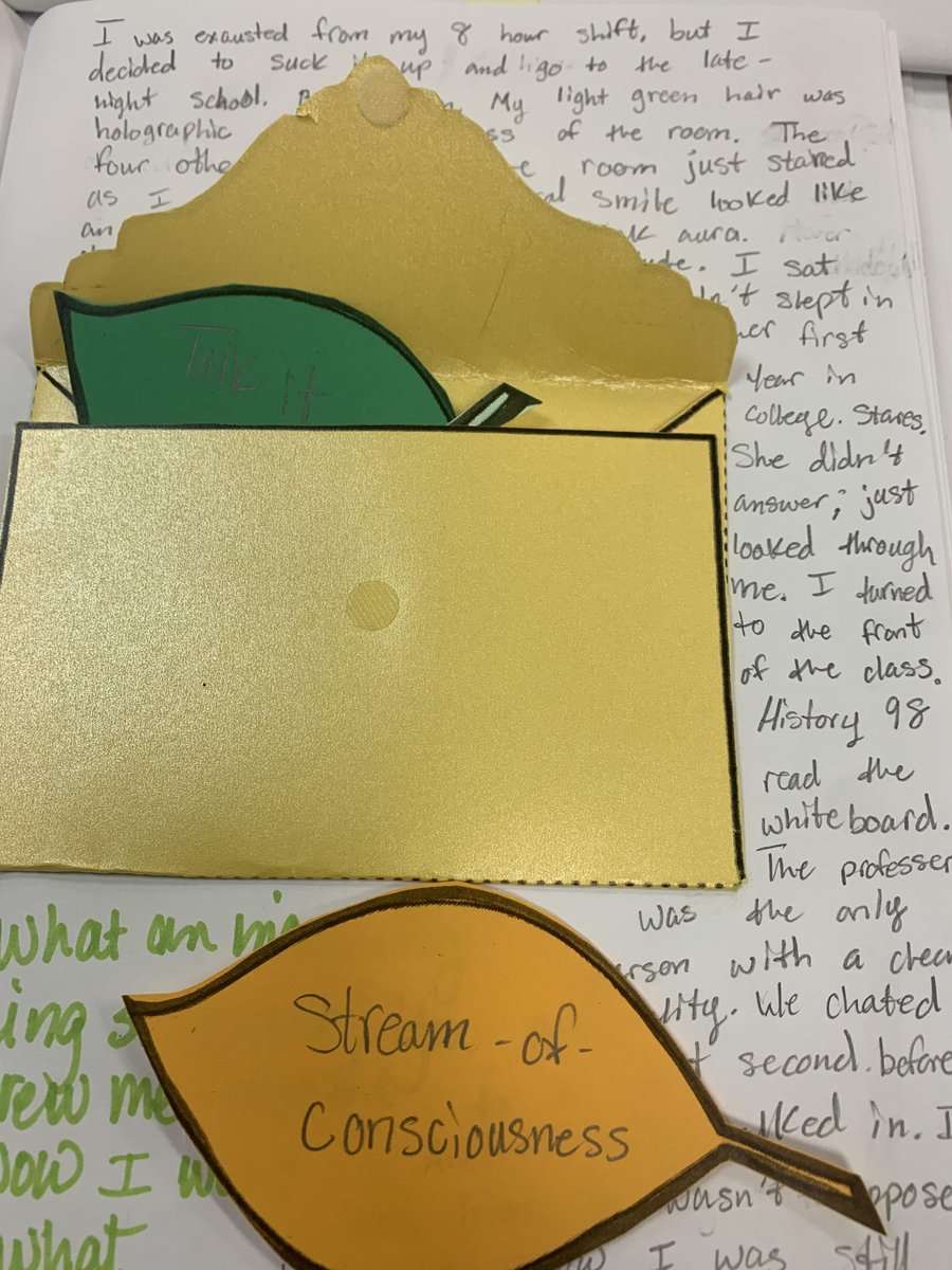 LisaSearlsLSWHS's tweet photo. Interactive notebooks with foldable envelopes in creative writing. This one features ways to overcome writer's block #WICORWhileYouWorkLSW #Bingo #R7Proud https://t.co/HYpnV2uGfg