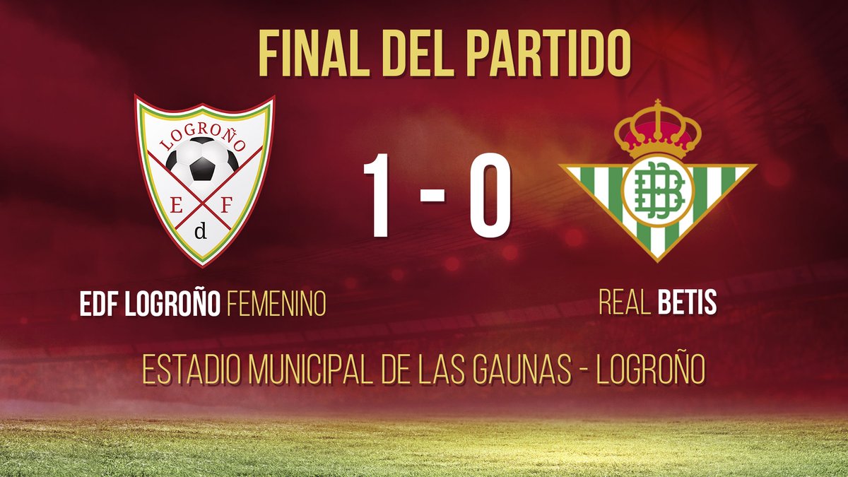⚽️ 00'| 1-0 | ¡FINAL DEL PARTIDO! ¡EL EDF LOGROÑO A SEMIFINALES DE LA COPA DE LA REINA 🏆!

@EdfFemenino
#EDFLogroñoRealBetis #PrimeraIberdrola #CopadelaReina