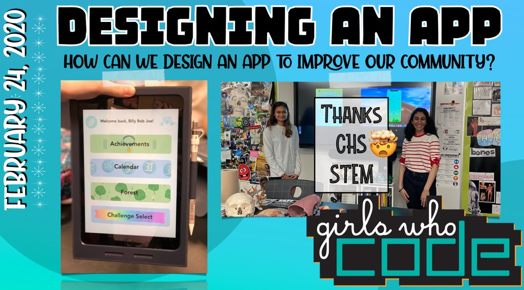 jdeinhammer's tweet photo. Our app prototypes are coming together!  Shout out to @myakSTEM students for sharing their app design process with my @GirlsWhoCode club this week! #codeforgood #CISDOurStory https://t.co/EwANeae9RY