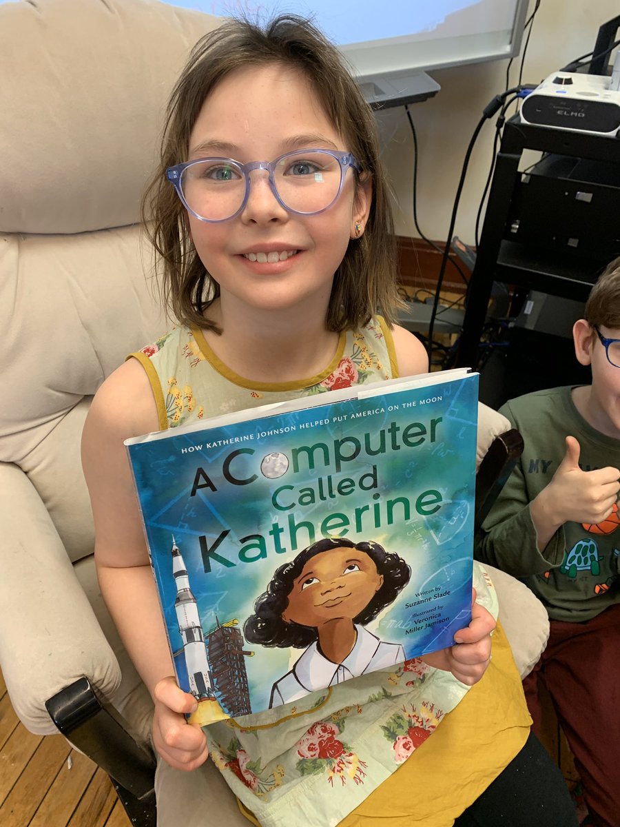 charli_jacoby's tweet photo. Nora delivered a great read aloud in honor of Katherine Johnson. #girlpower @CoonleyES @CoonleyLibrary https://t.co/j5HuaiuOTq