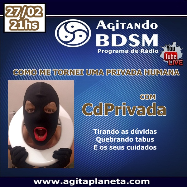 Agitandobdsm's tweet photo. No programa Agitando BDSM desta semana vamos saber como CdPrivada se tornou uma privada humana.
Vamos tirar as dúvidas,quebrar tabus e os seus cuidados!

Se inscreva no canal e ative o Sino
https://t.co/3idDpamNPQ

#agitandobdsm #scatologia #privadahumana #scat https://t.co/73BQ8lQMOL