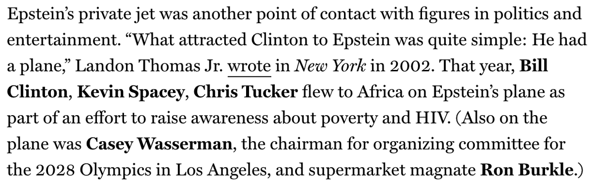 Strike 2: Clinton and Wasserman shared another special moment as "philanthropic friends" when they boarded Jeffrey Epstein's private jet together, along with Kevin Spacey.Their names appear on the flight manifesto between entries such as "JE, [rich creep], 2 females."