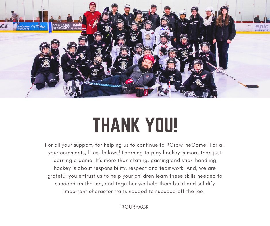 Coyotes Hockey Dev on Twitter "Thanks for continuing to support our
