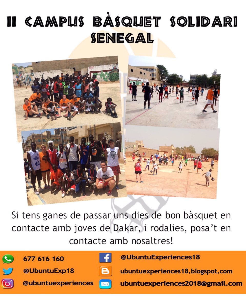 UbuntuExp18's tweet photo. Us agrada el bàsquet?
Teniu ganes de viure una experiència enriquidora a través d’aquest esport?
Ja estem preparant el II CAMPUS BÀSQUET SOLIDARI SENEGAL! 
Si voleu venir de voluntaris contacteu amb nosaltres i us farem arribar la informació completa!

#ubuntuexperiences #ubuntuc https://t.co/nPRHVlwRz8