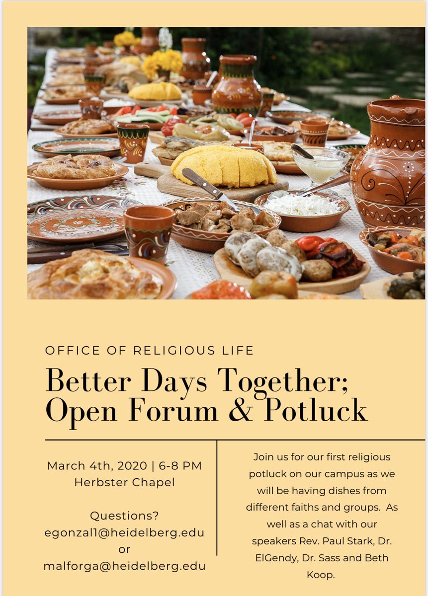 Join us for delicious different dishes from different religions and backgrounds of some of the groups on our campus and our amazing presenters, mark your calendars!