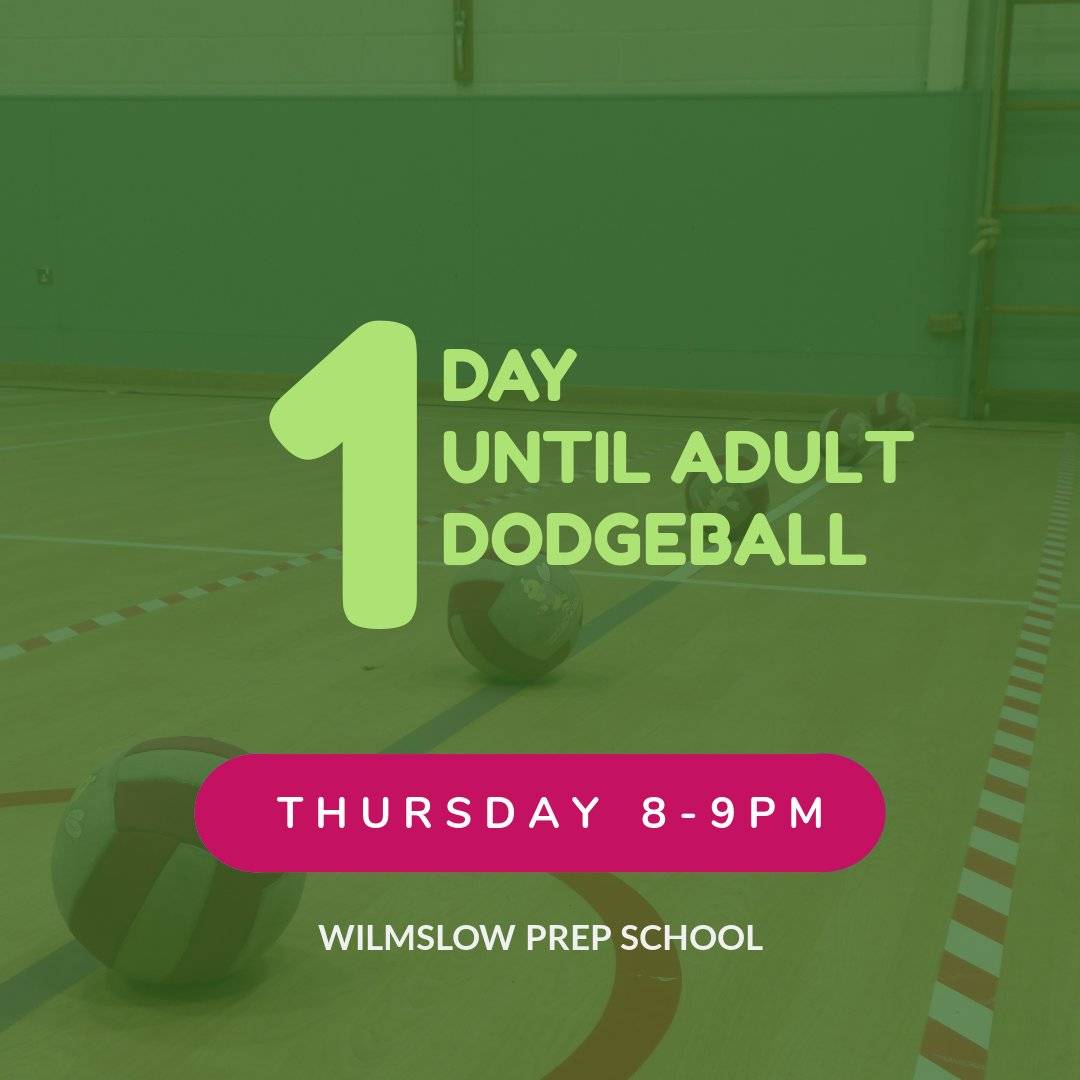 WilmslowWasps's tweet photo. Wooohooo! Only 1 day until the adult training session.

Calling parents, friends of parents and friends of players. Grab your water bottle and your non-marking trainers and head down to Wilmslow Prep School to find out what the fun is all about.

#dodgeball #sport #fitness #fun https://t.co/G7CTO5F1gq