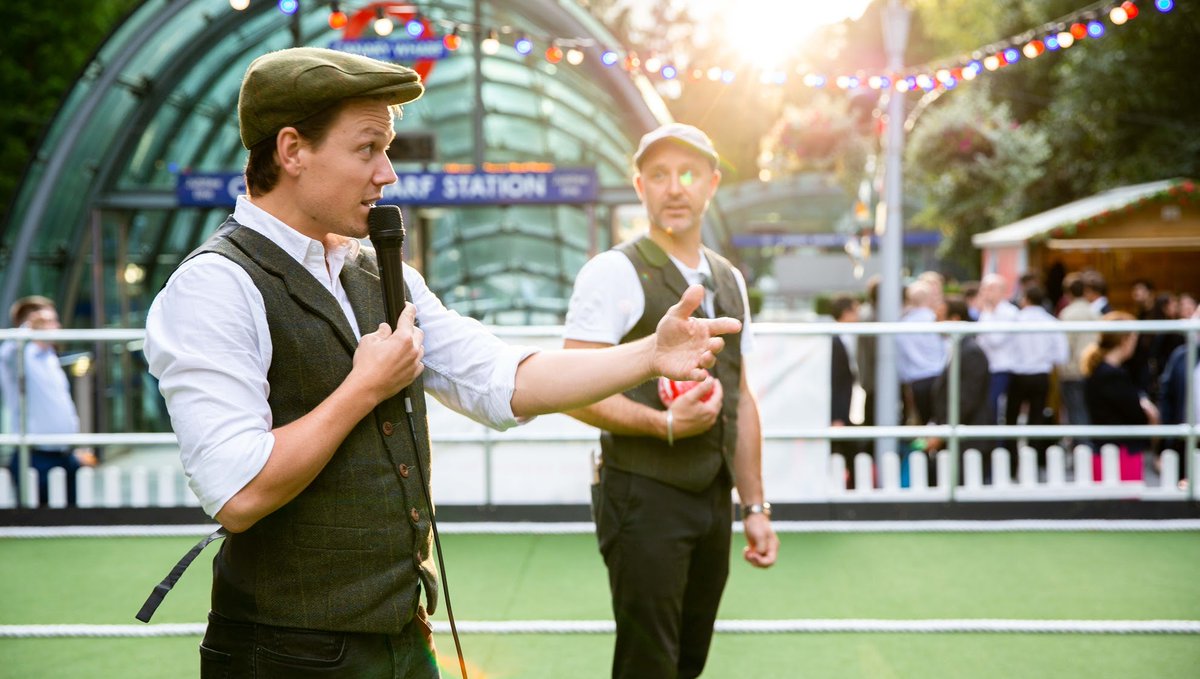 FestibowlLDN's tweet photo. FestiBowl offers a unique outdoor summer pop up experience.

Commentators, activities, bars, street up as well as the bowls themselves!!

#festibowl#lawnbowls#londonevent#streetfood#entertainment#dj#outdooractivities#bowls#thecity#eventsneartheshard#eventsbythethames#summerpopup https://t.co/2IEIEymtOl