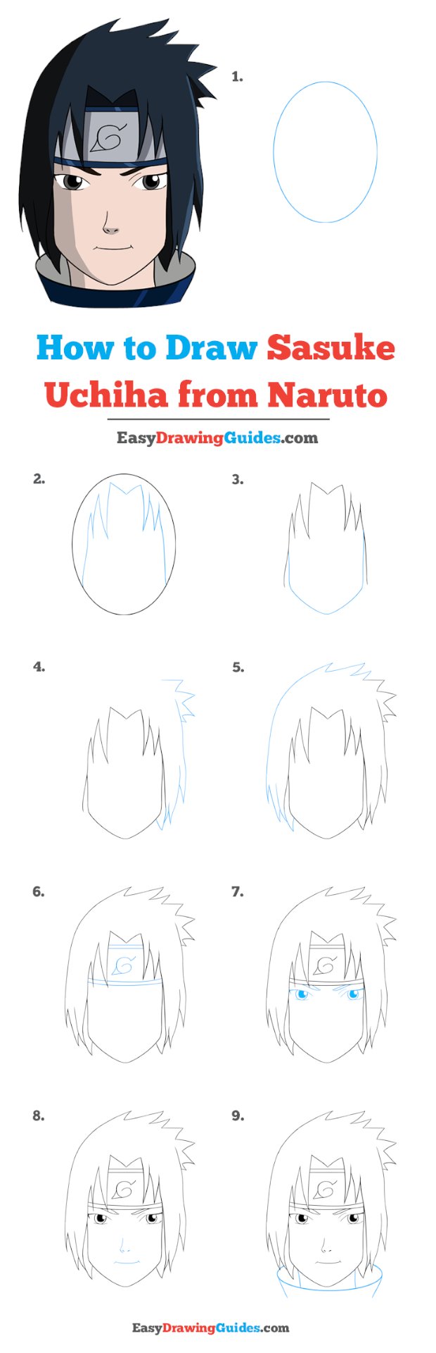 Naruto Drawing Tutorial - How to draw Naruto step by step