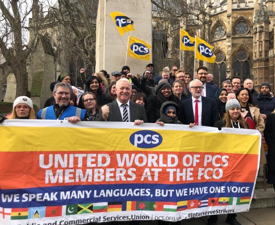 jeremycorbyn's tweet photo. The Labour Party will always stand with workers under attack by this Tory government.

I was proud to join cleaners, porters and maintenance workers from the Foreign Office who are on a month-long strike for better pay and union rights. https://t.co/wJoBvnzEEn