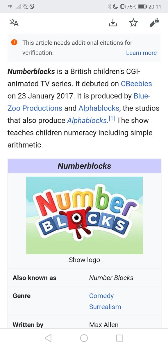 _Esther_Gray's tweet photo. #READFebruary2020 Day 26. Rather than reading a blurb, we decided to read the Wikipedia page for M's favourite TV show, Numberblocks. Lots of interesting information on there, which made us burst into song! @WalgravePSRK @WalgravePSMT https://t.co/XlakRoY2Wl