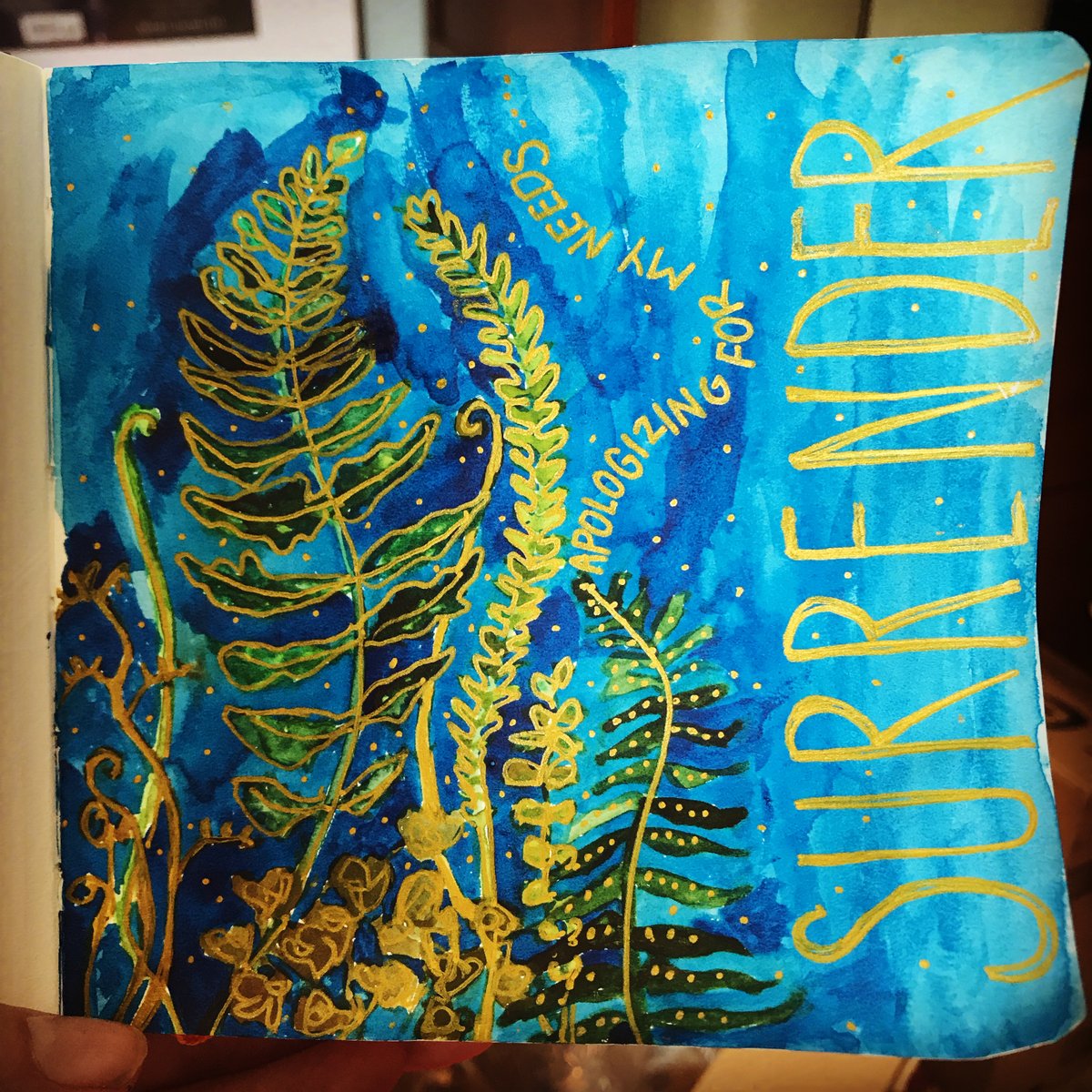 MaryDeMuth's tweet photo. This year for my #lentenart, I am combining creativity with surrender. Today I sensed God asking me to surrender how I often apologize for my needs. I’m afraid of even saying or acknowledging them, believing it harms others for me to have needs. #40daysofsurrender https://t.co/4qQoEgqBFs