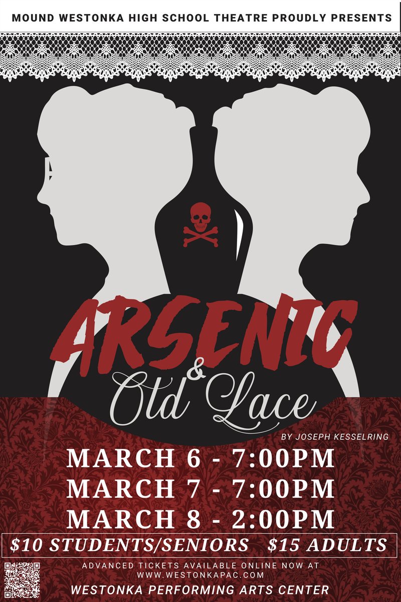 You can’t miss the MWHS Spring Play - Arsenic and Old Lace on March 6, 7, 8 at the <a href="/ArtsWestonka/">Westonka Performing Arts Center</a> !!  Tickets on sale now at westonkapac.com.