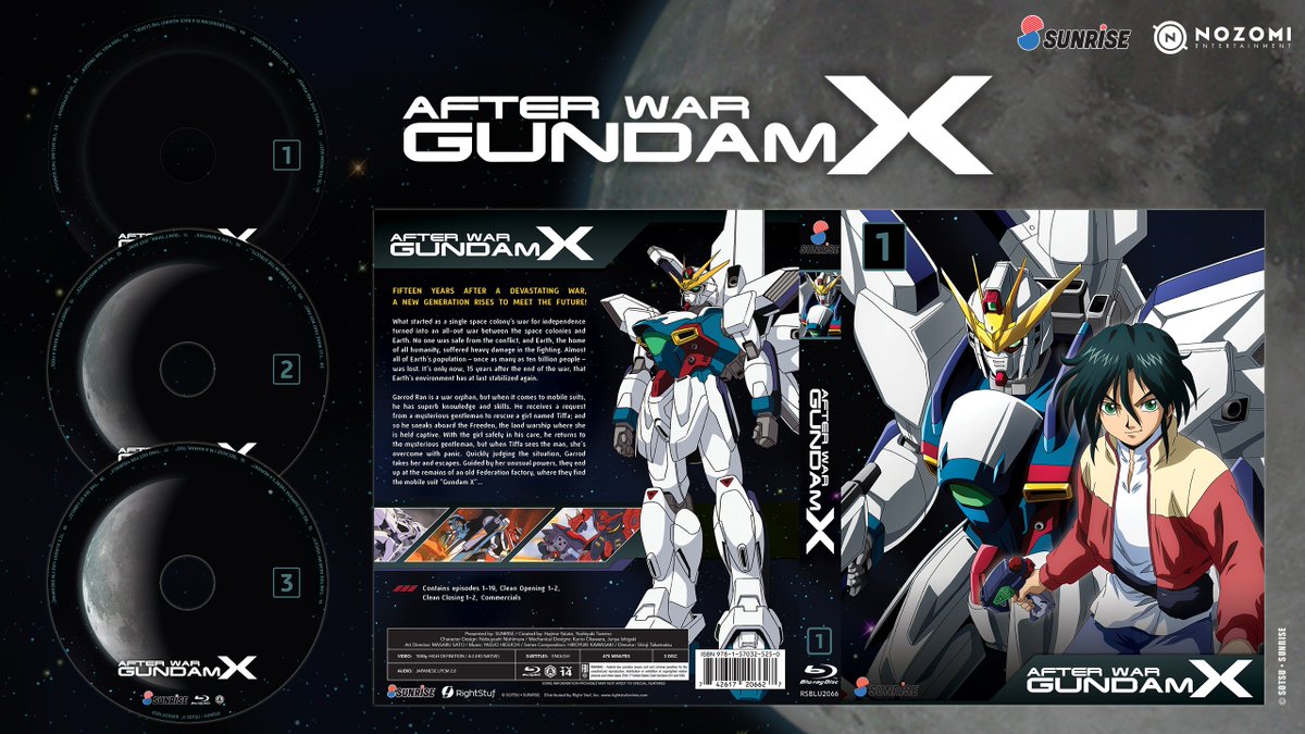 Nozomi Entertainment Package Reveal After War Gundam X Collection 1 Contains Episodes 1 19 Of The Anime Special Features Clean Openings 1 2 Clean Endings 1 2 Tv Commercials And Blu Ray