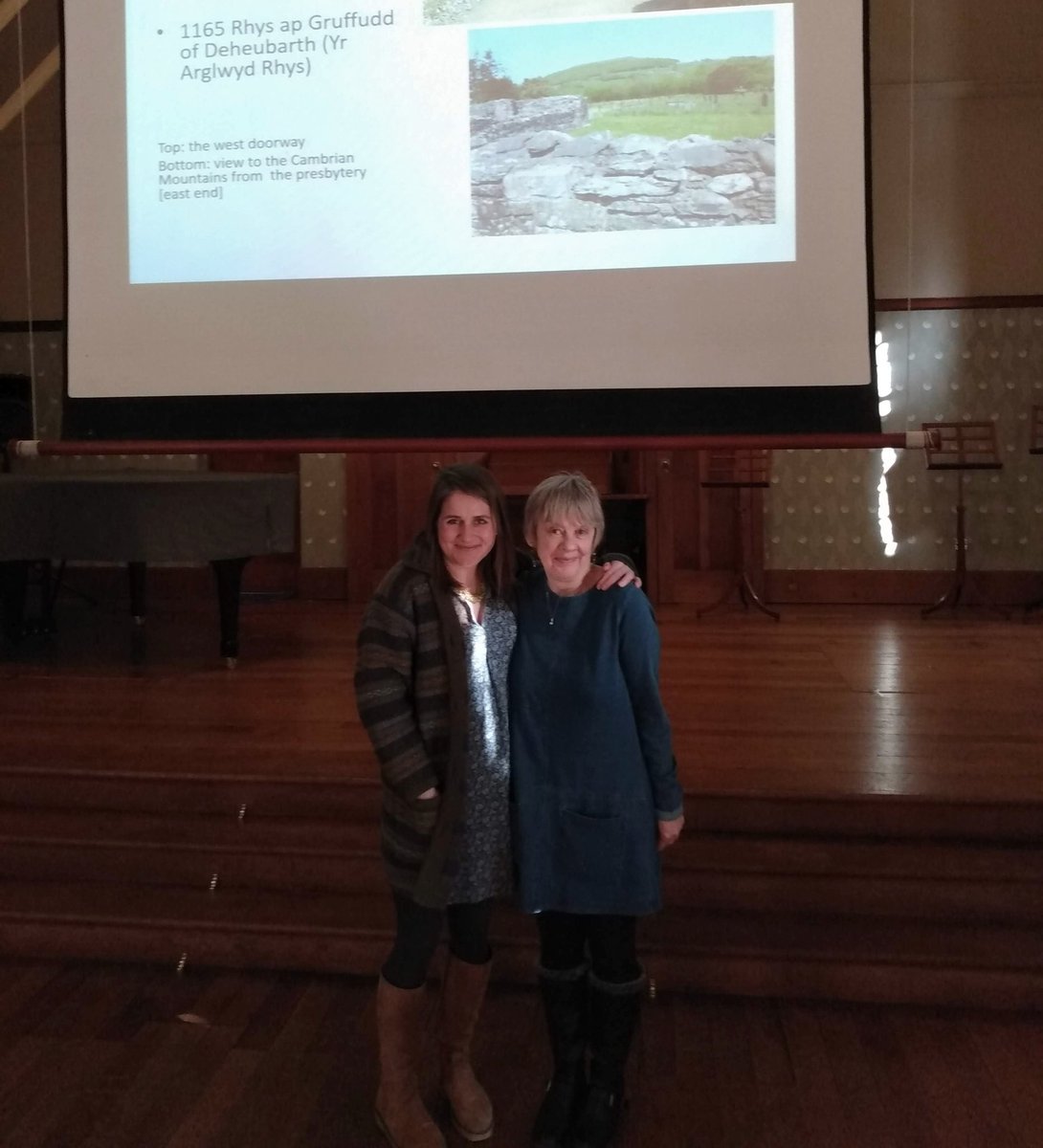 LampeterHistory's tweet photo. @UWTSDLampeter's Prof Janet Burton & Dr Harriett Webster toast another successful year Gregynog-ing at the Welsh universities medieval colloquium. Janet & Harriett presented research on authority in medieval texts & landscapes @Gregynog #feelingmedieval #gregynog2020 #lampontour https://t.co/hlSomWFFX9