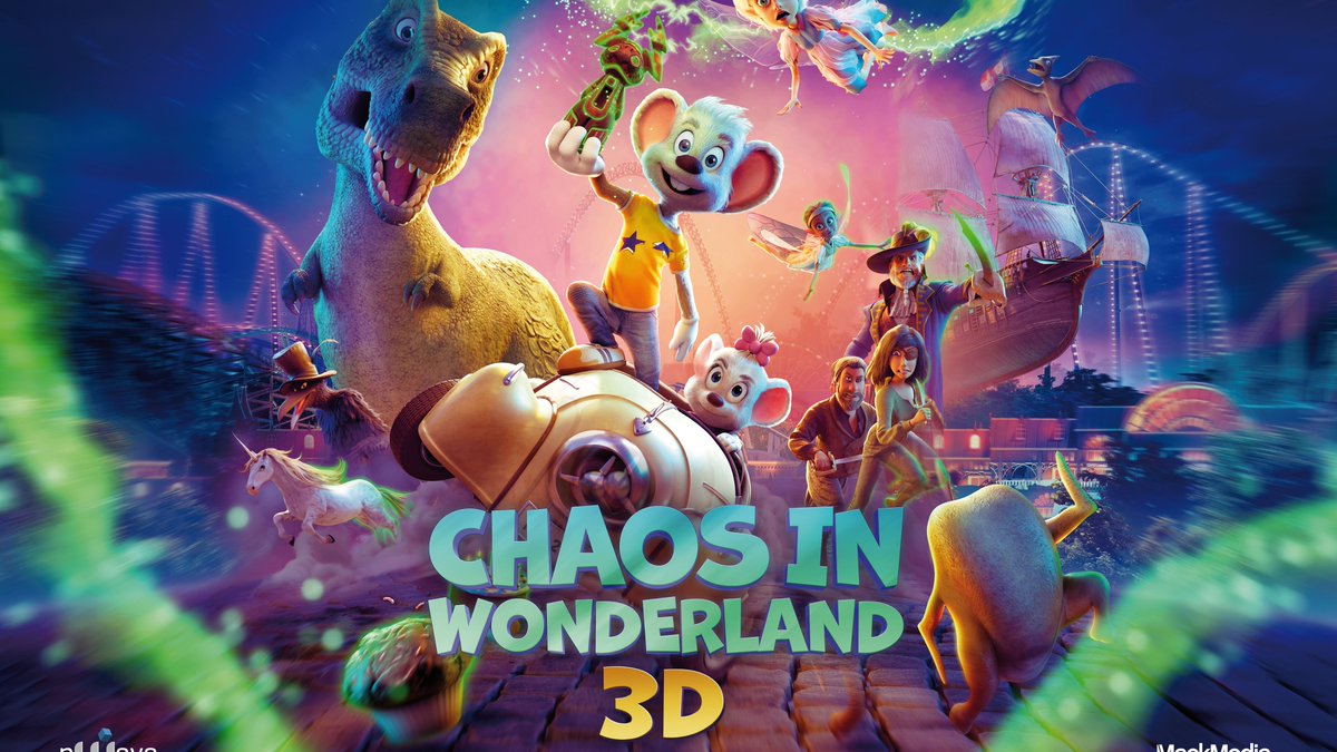 CalawayPark's tweet photo. What's New Alert! Experience Chaos in Wonderland 3D playing in the Cinemagic 3D theater! What does an amusement park look like when it suddenly comes to life? It's a magical adventure for all ages complete with dinosaurs, cake, and pirates. Starting May 16th! #calawayfun https://t.co/JlvOTSEzrW