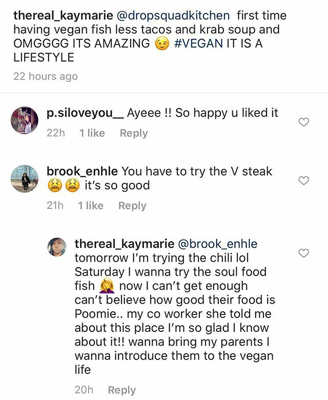 AbundanceChild's tweet photo. Love from @thereal_kaymarie ❤️✊🏾 #dropsquadkitchen #vegan #plantbased #veganlifestyle #veganlife #veganlifr #dropsquadexperience #dropsquadkitchenisthegreatest #vegandelaware #delawarevegan #igdelaware #eatsinwilm #wilmingtonveganfood #wilmingtonde #wilmingtondelaware https://t.co/LdtqA5dVdE
