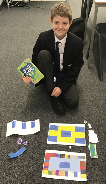 free_manor's tweet photo. Year 7's have been producing board games inspired by Roald Dahl's Boy.  Here's one of the great variety of games that have been produced. Well done James H! #aboveandbeyond #roalddahl https://t.co/SBn4TGcHqT