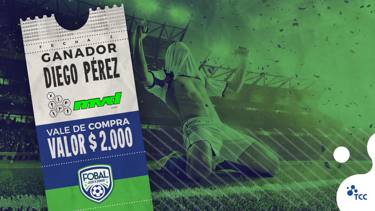 TCCoficial's tweet photo. 🎁 Diego fue quien sumó más puntos en la segunda fecha y se ganó un vale de compras en MVD SPORT.
⚽️ En #Fobal hay premios todas las fechas y el próximo ganador podés ser vos 😎 ¿Ya estás jugando? https://t.co/x5cOSViB6P