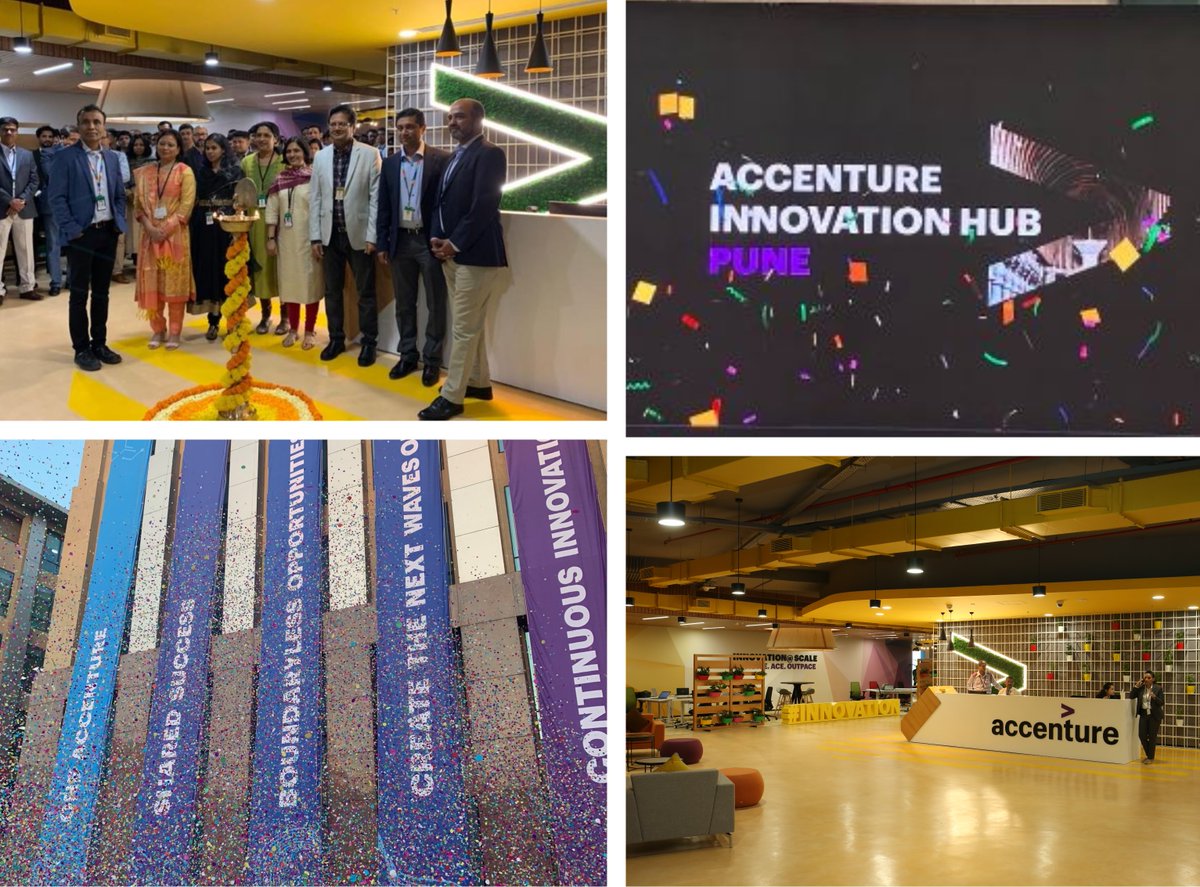 ZuraleMahesh's tweet photo. Igniting innovation in Pune! Our new @Accenture #InnovationHub in Pune – where we’re applying the power of new tech to fuel innovation for our clients at speed &amp; scale &amp; help them ride the waves of disruption. @mohansekhar, @DrBhaskarGhosh @AccentureTech @pauldaugh https://t.co/coAUwd9zWD