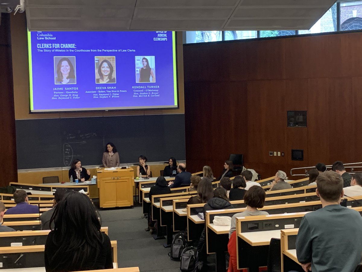 Thank you to <a href="/ClerksForChange/">Law Clerks for Accountability</a> <a href="/Jaime_ASantos/">Jaime Santos</a> <a href="/happygolawky/">Deeva Shah</a> and Kendall Turner for yesterday's panel <a href="/ColumbiaLaw/">Columbia Law School</a> educating us about their important work, and challenging us to think critically about how law schools and our students can and should be involved. #ColumbiaClerks