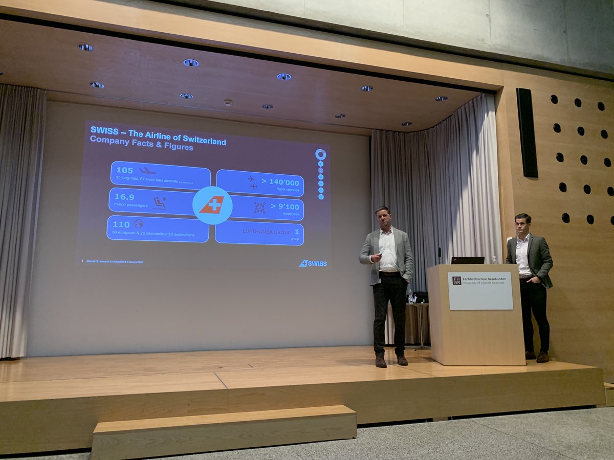 fhgrdbm's tweet photo. Gestern fand das erste Meetup des FS20 statt. Die @FlySWISS zeigte uns anhand einer Live Demo auf, wie sie Dank Daten Predicitive Maintance betreiben und damit Reparaturen schnell bearbeiten oder sogar vorbeugen können. ^ia #meetup #dbm #fhgr #fhgrdbm https://t.co/2jY9TaGDx6