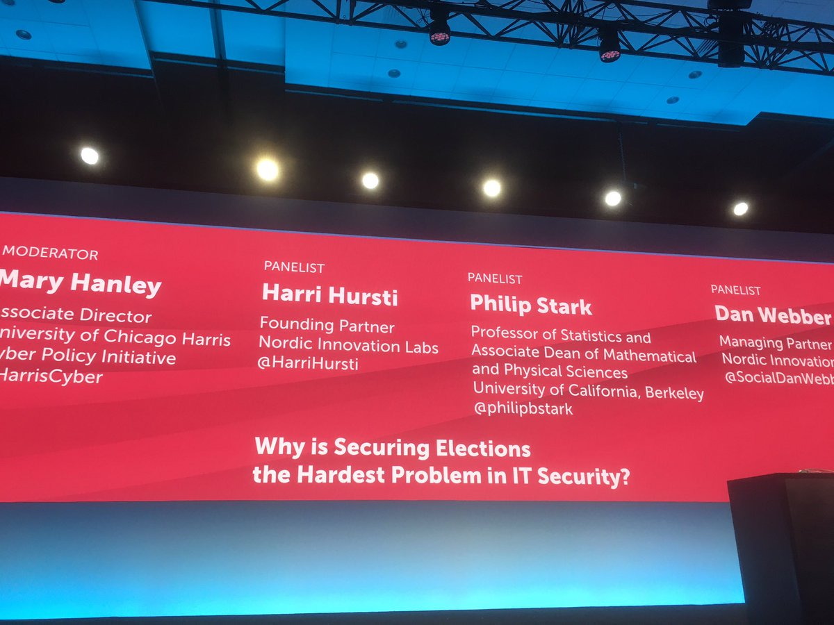 NordicInnovationLabs (@ninnovationlabs) on Twitter photo Up next, our very own <a href="/HarriHursti/">Harri "scofield" Hursti</a> and Dan Webber speaking at #RSAConference2020 on the challenges facing election security at 1pm PST. With special guests, moderator Mary Hanley of <a href="/HarrisCyber/">Harris Cyber Policy Initiative</a> and Prof. <a href="/philipbstark/">Philip Stark</a> of UC Berkeley. Up next, our very own <a href="/HarriHursti/">Harri "scofield" Hursti</a> and Dan Webber speaking at #RSAConference2020 on the challenges facing election security at 1pm PST. With special guests, moderator Mary Hanley of <a href="/HarrisCyber/">Harris Cyber Policy Initiative</a> and Prof. <a href="/philipbstark/">Philip Stark</a> of UC Berkeley.