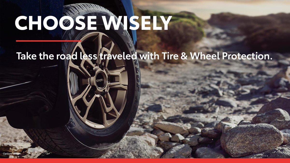 Travel the roads confidently knowing that your tires and wheels will be covered in the event of damage from eligible road hazards. Learn more: toyota.us/32utax2