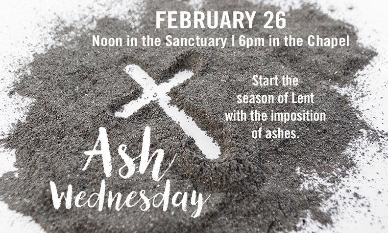 FUMCLR's tweet photo. Join us at 6pm tonight in the Chapel for Ash Wednesday! https://t.co/Jq9KnwaYz4