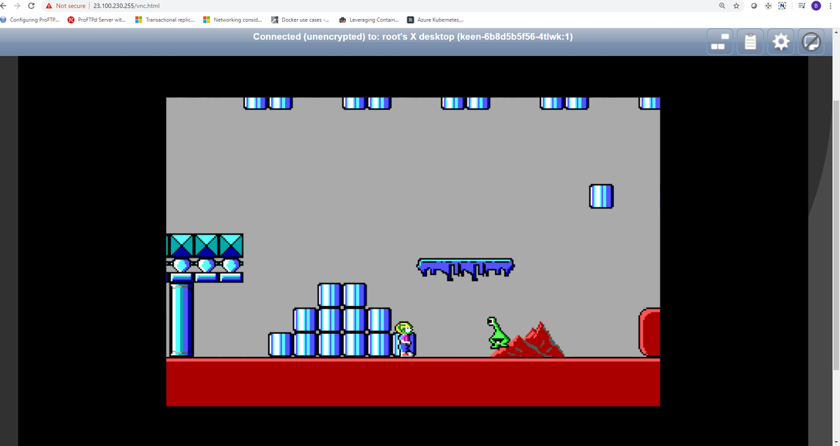 theonemule's tweet image. Working on a demo for #Kubernetes storage on @Azure using #AzureKubernetesServices playing an old #DOS Game, #CommanderKeen. #K8S offers so many ways to save those games and high scores...