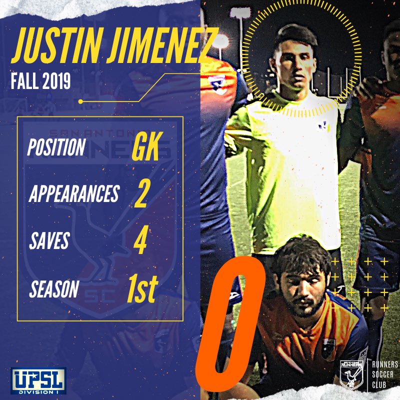 sarunnerssc's tweet photo. Name: Justin Jimenez 
Position: Goalkeeper
Saves: 4
Season: 1st
🟠🔵
•
•
•
#sarunnerssc #sanantoniosoccer #fastestfeetintown #upslsoccer #upsl #upslcentral https://t.co/52dzyIfq70