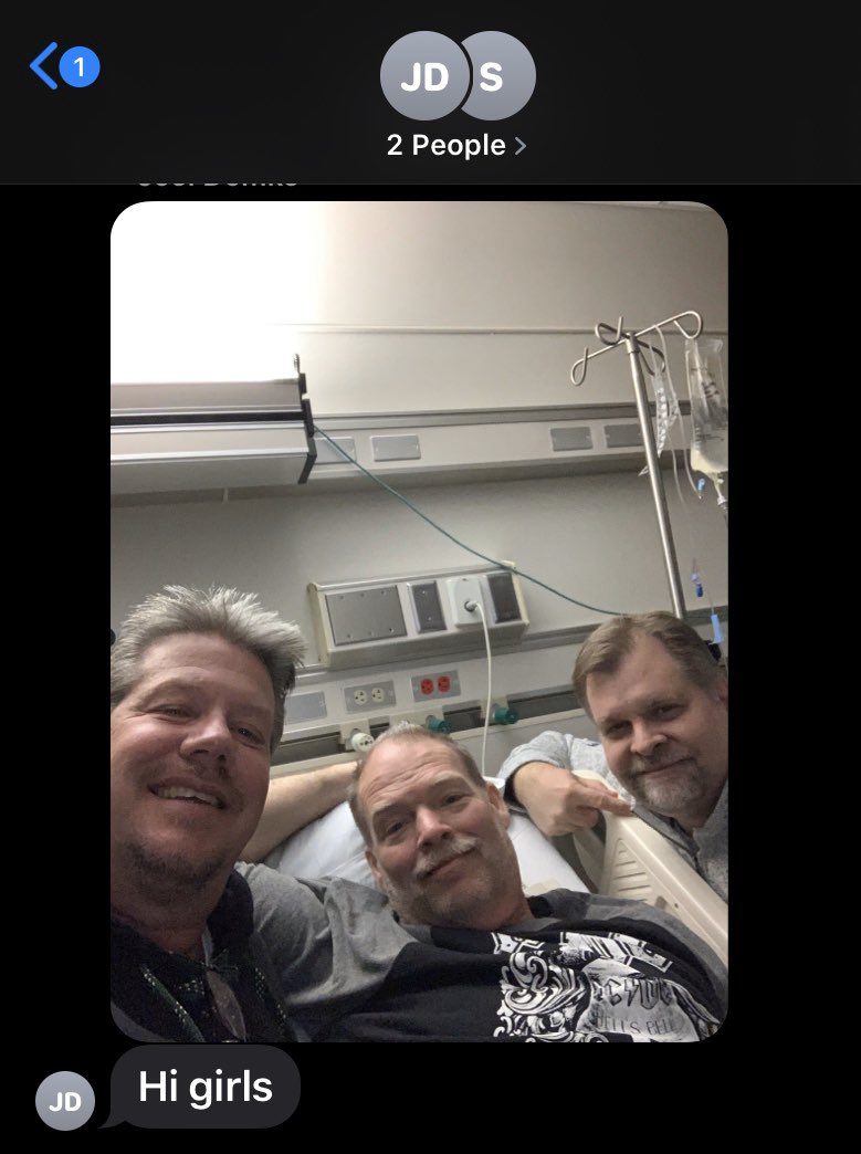 cassandralee_22's tweet photo. My dads 2 best friends just drove down to Mayo Clinic for the night to be with him even though he said not to. His friend just texted me this, if this isn’t the cutest thing ever I don’t know what is 😭😩❤️ #friendgoals https://t.co/7G66y44Gj5