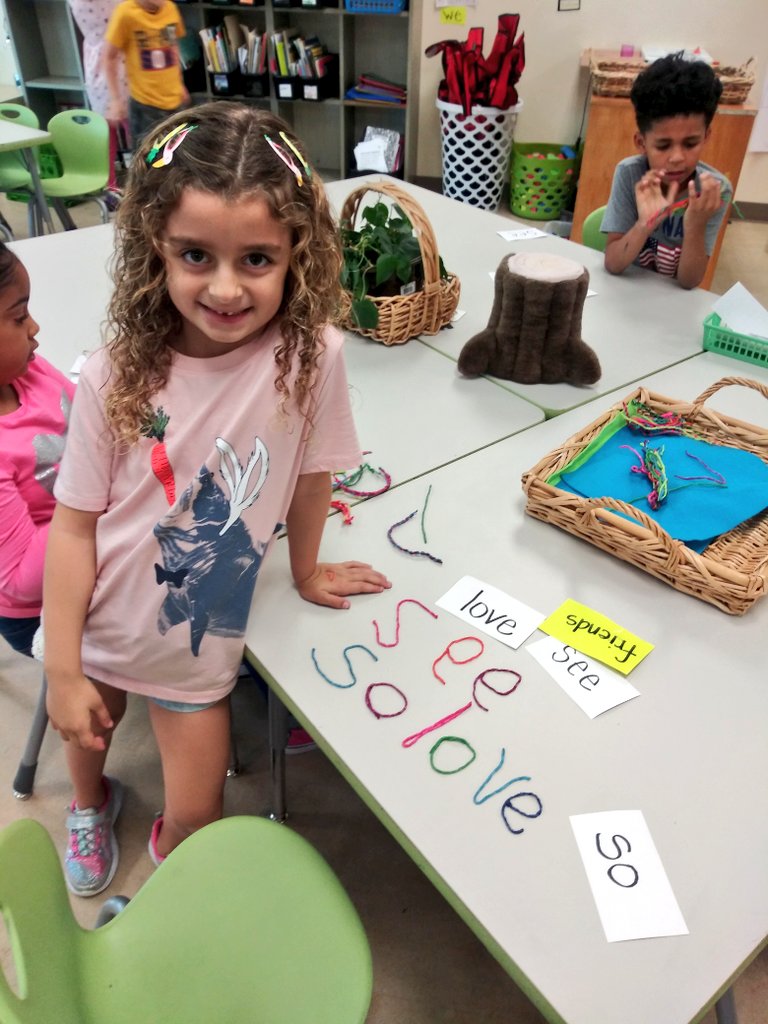 lwaterfield13's tweet photo. Wikki stix for the win! Working on our sight words and fine motor skills all in one. #wordwork #readingrotations https://t.co/HpWIXLAHW9