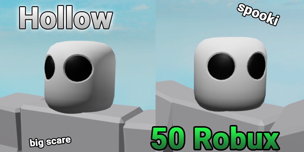 Diesoft On Twitter New Spooky Hollow Hat Coming Tomorrow 50 Robux This Hat Serves As A Replacement For Your Standard Roblox Head Hairs Hats And Stuff Like That Should Most Likely Work - best roblox outfits under 50 robux