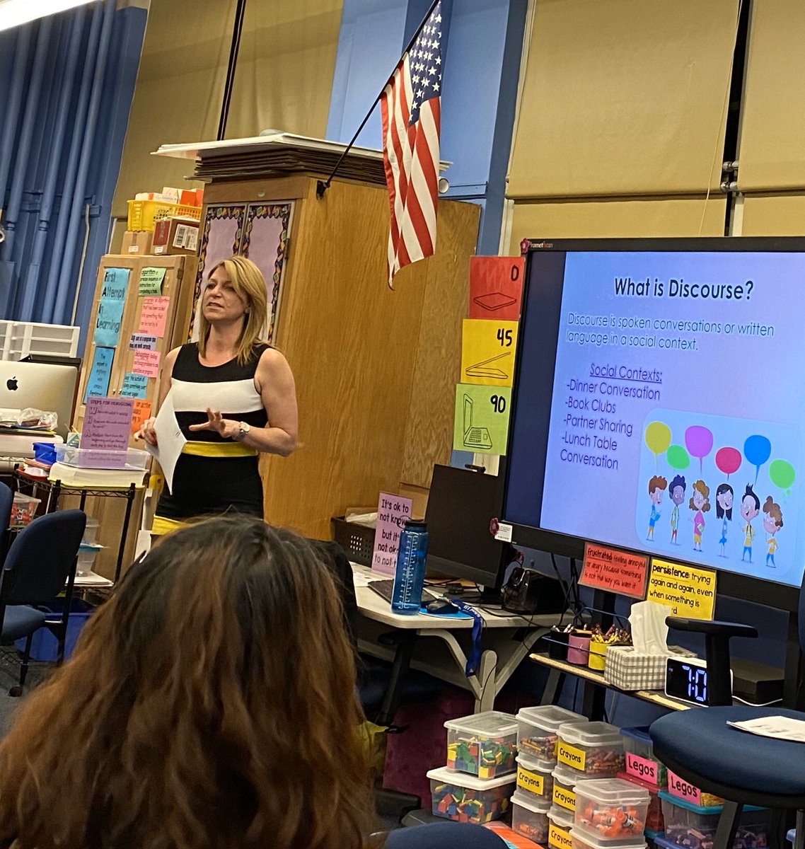 Myers221q's tweet photo. Thank you to all who came out to learn and practice talking to kids about reading at our @D26Team Parent Workshop tonight! A special thank you to @Pollak159 and the @PS159_Q student discourse facilitators! https://t.co/0oH1noNchw